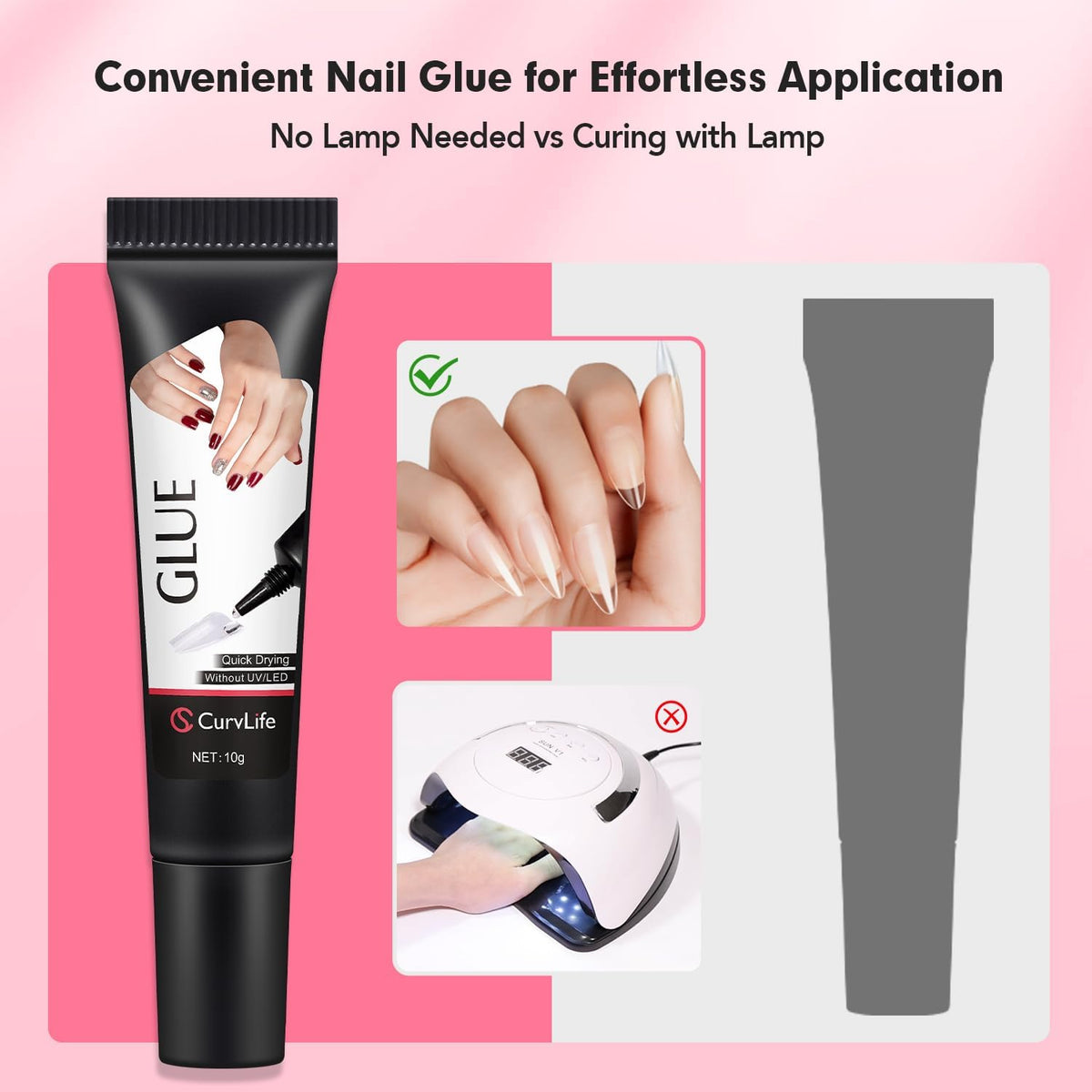 Close up of Curvlife Click and Remove pen for nail glue
