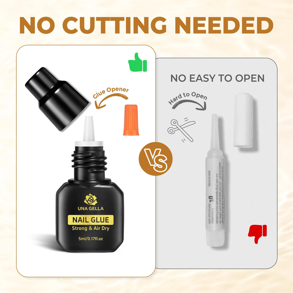 Instructions for using Una Gella nail glue opener