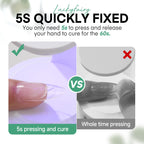 Luckyfairy nail glue gel being used with UV lamp