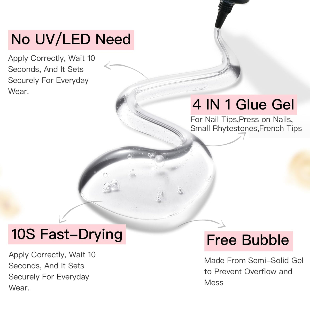 Curvlife nail glue application on press on nails