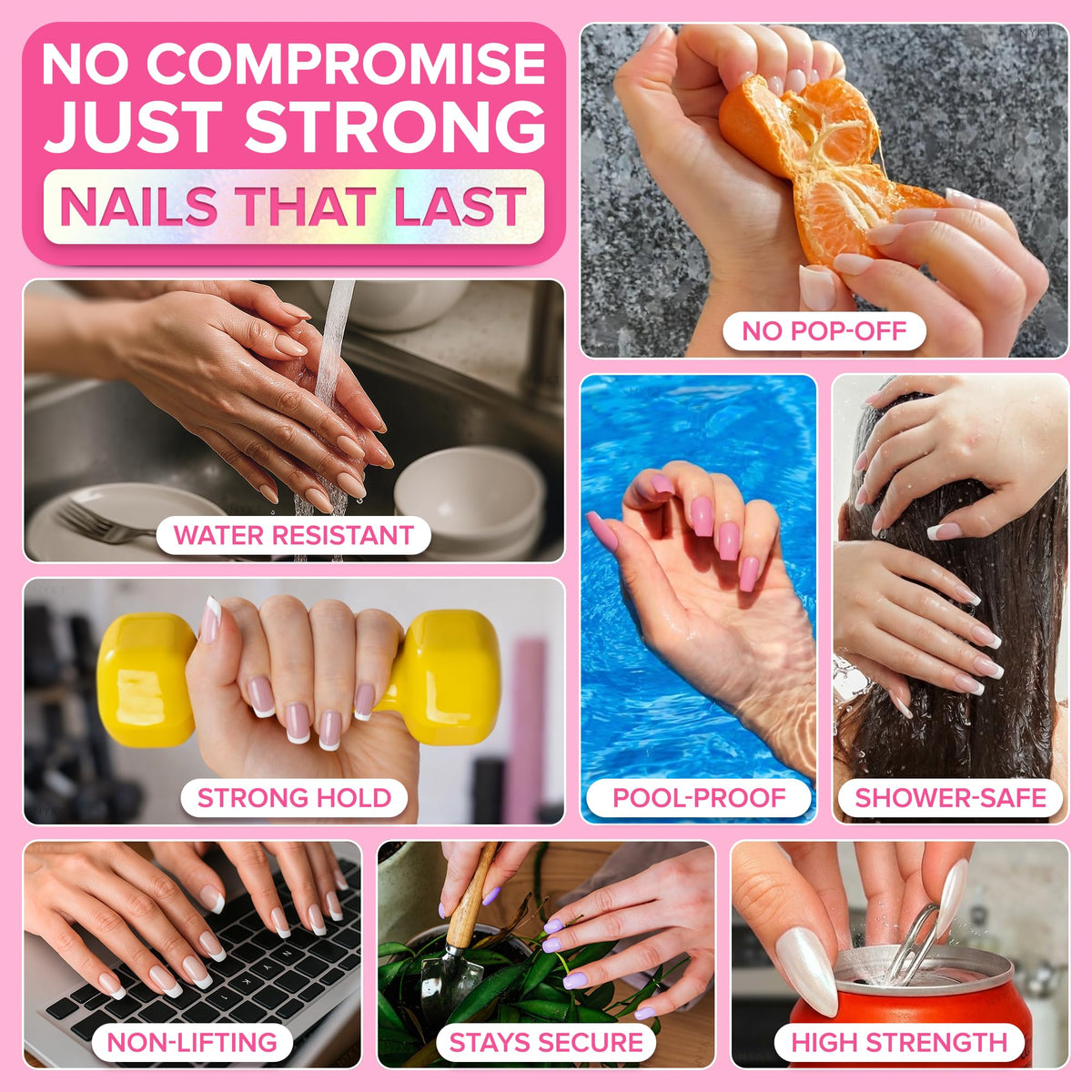 Clear nail glue for salon quality results