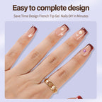 Close up of Misssix short square soft gel nail tips