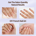 Top view of Misssix Xbasictips French manicure press on set