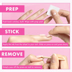Application demo of Olive and June non toxic press on nails