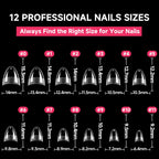 Applying Una Gella short almond tips for DIY nail art