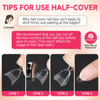 Clear view of Una Gella almond shape press on nails