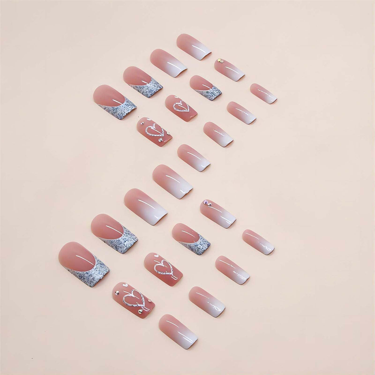 Ruokexin artificial nail kit with glitter tips