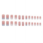 Twenty four piece press on nail set in pink gradient