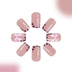 Full set of 24 pieces short square leopard French tip fake nails