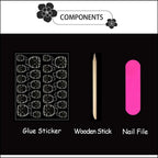 DIY nail art kit including files and glue for leopard French tips