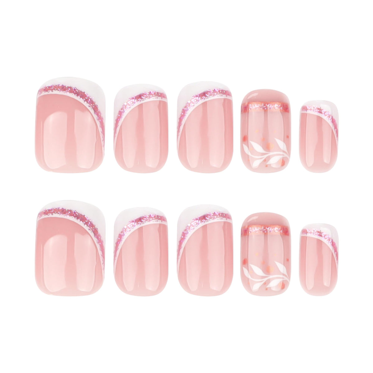 Stbisen 30 piece artificial nail kit in short square shape