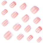 Glossy finish nude and white French manicure press on nails