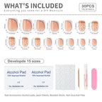 Side profile of short square acrylic nails with gel finish