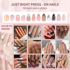 Full set of 30 reusable French tip nails for professional manicure look
