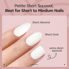 Close up of French tip design on Eonfave press on nails