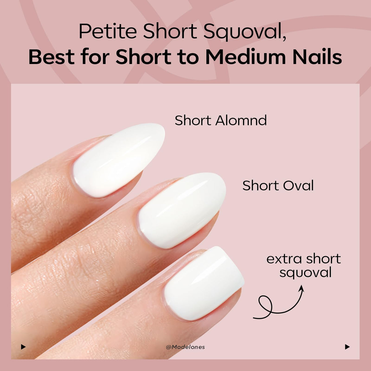 Close up of French tip design on Eonfave press on nails