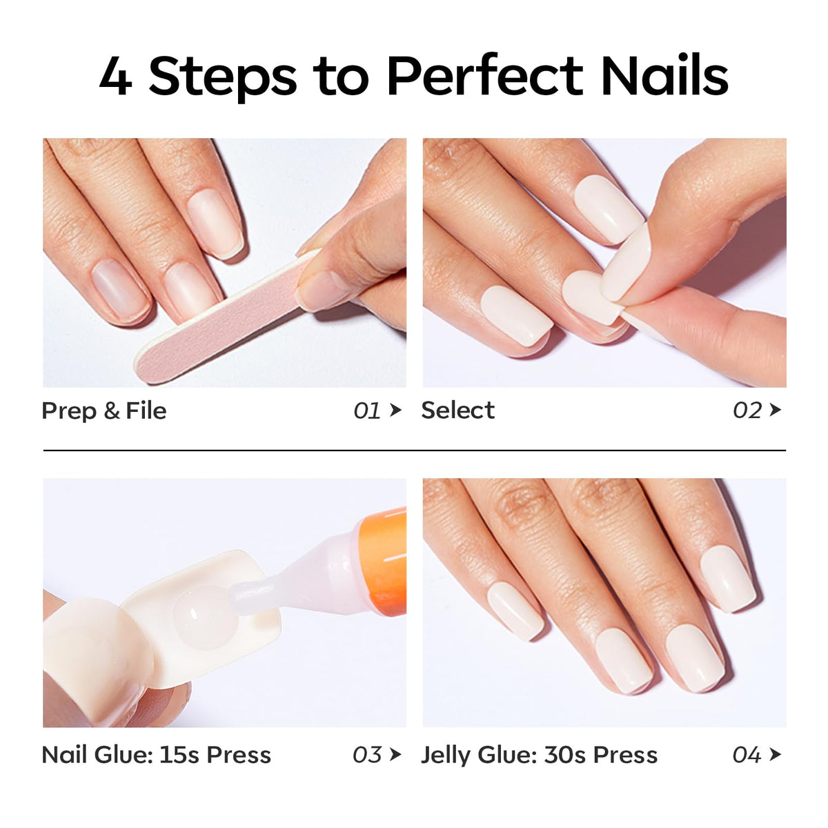 Eonfave reusable artificial nails for natural manicure look