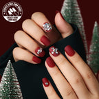 Close up of Teenitor short round artificial nails in storage case