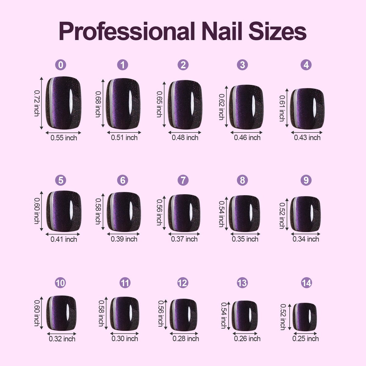 High gloss finish cat eye artificial nails for women
