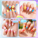 Set of 240 clear extra short press on nails for kids