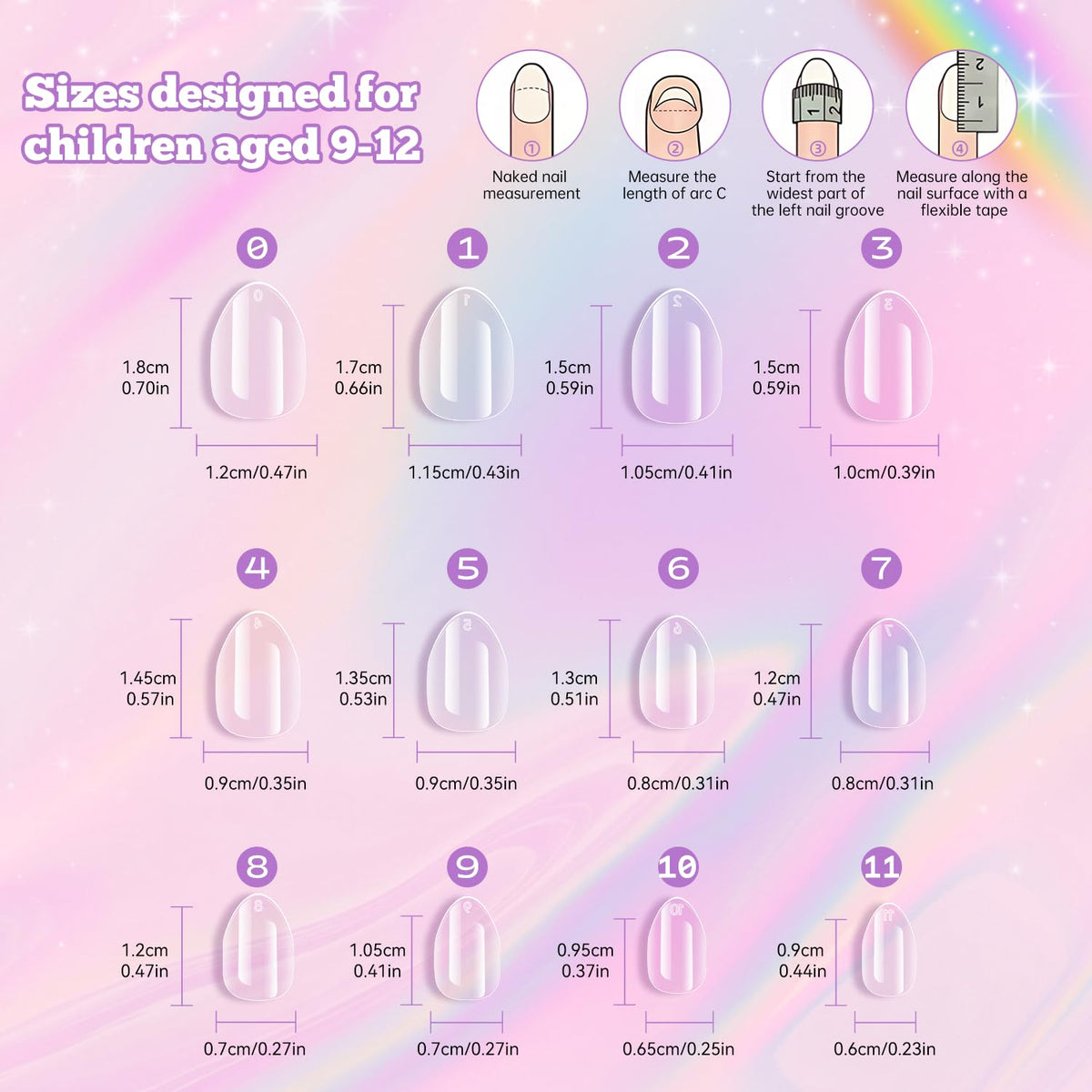 Professional soft gel nail extensions for young girls
