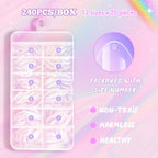 Clear full cover nail tips inside organizing case