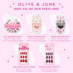 Back of Olive and June packaging detailing features and ingredients
