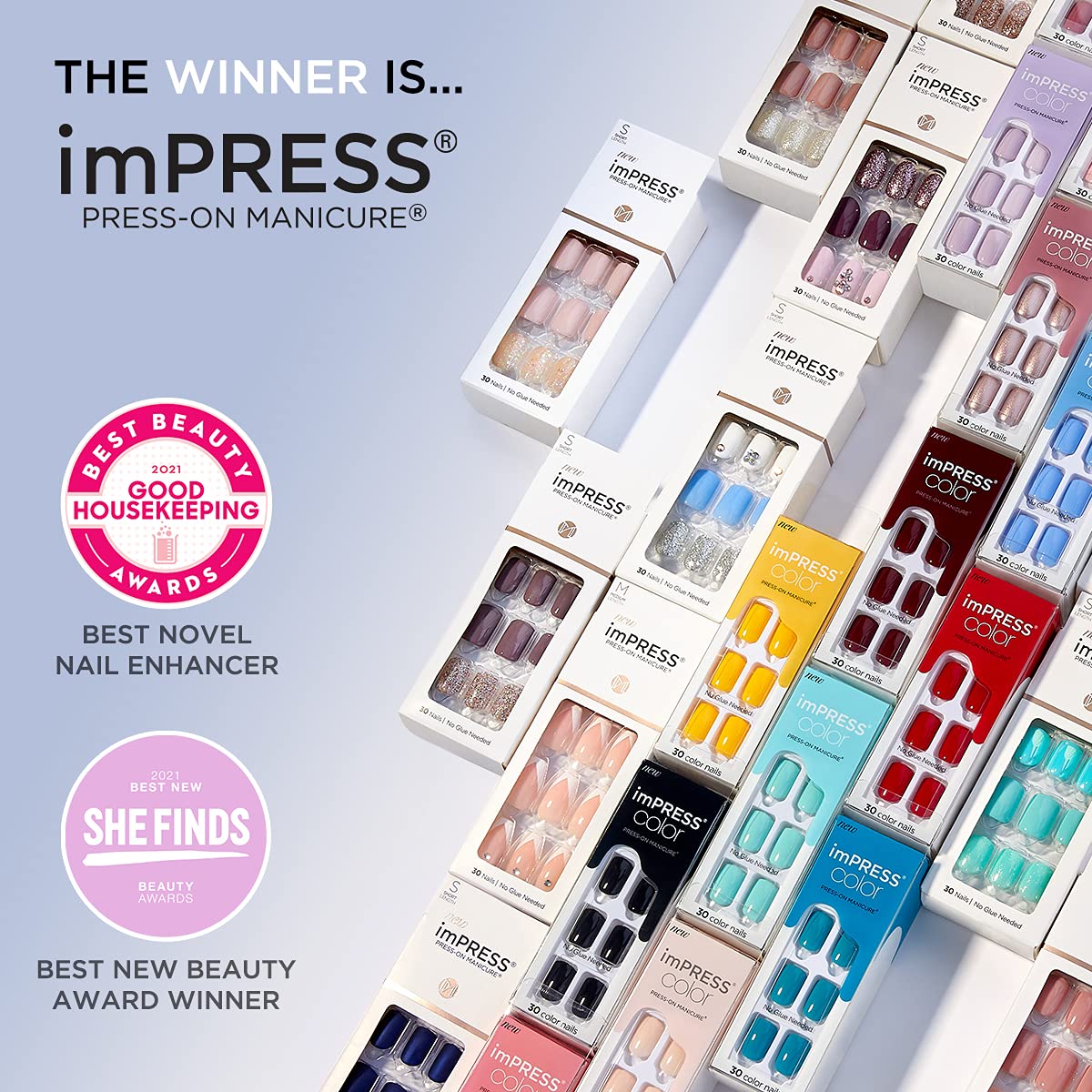 Detailed glitter texture of imPRESS Flawless nail set