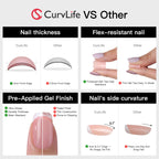 Full cover acrylic fake nails by Curvlife packaging