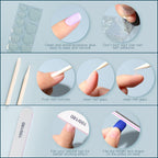 Display of various nail shapes in Fandamei 576 piece kit