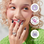 ImPress short squoval fake nails with adhesive back view