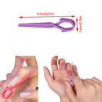 Pink and purple nail guard clips for manicure application