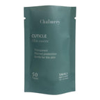 Chalmery finger shields applied around the nail bed demonstrating skin picking protection