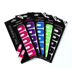 Self-adhesive plastic nail polish barrier applied around the finger for mess-free manicure protection