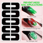 Ten colors of Makartt disposable nail protectors arranged side by side.