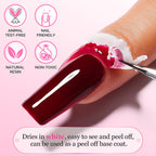 White peel off cuticle guard being applied around the fingernail