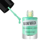 Peeling away the transparent Mani Mask film from the cuticle after a finished nail stamping session