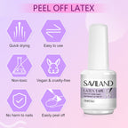Close up of flawless gradient nail art finish after peeling off the Saviland latex tape.