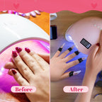 Disposable spill-proof nail art sticker being peeled off cleanly from the finger
