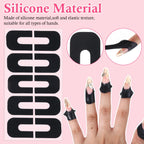 Peel off cuticle protectors being cleanly removed from the skin after a successful manicure.