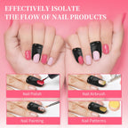 Peel off U-shaped nail polish guards used for clean lines during gradient nail stamping.