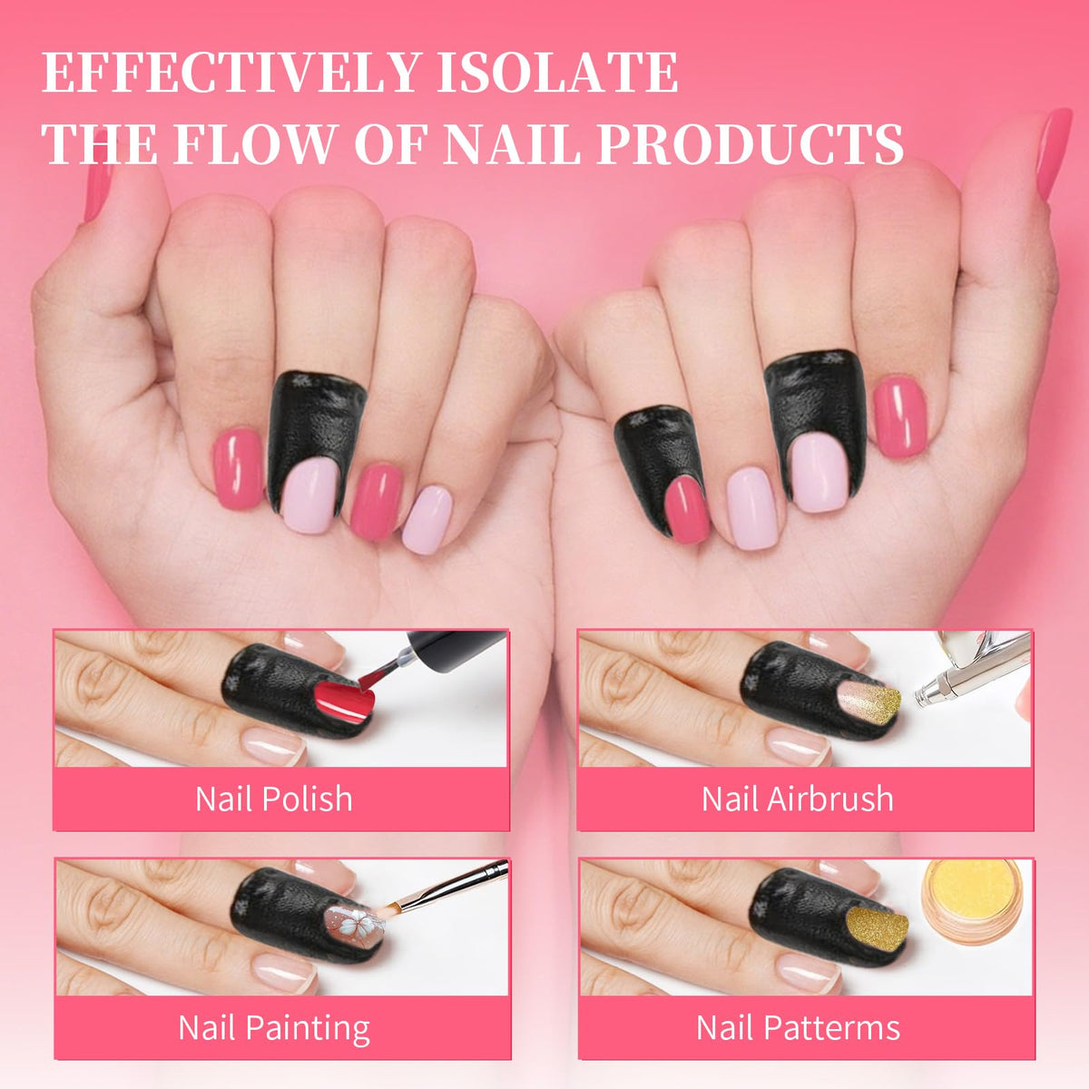 Peel off U-shaped nail polish guards used for clean lines during gradient nail stamping.