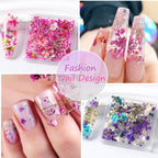 Collection of colorful tiny petals for resin jewelry and DIY projects