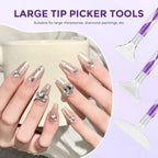 Close up of Eudaicful acrylic pen handle for nail art