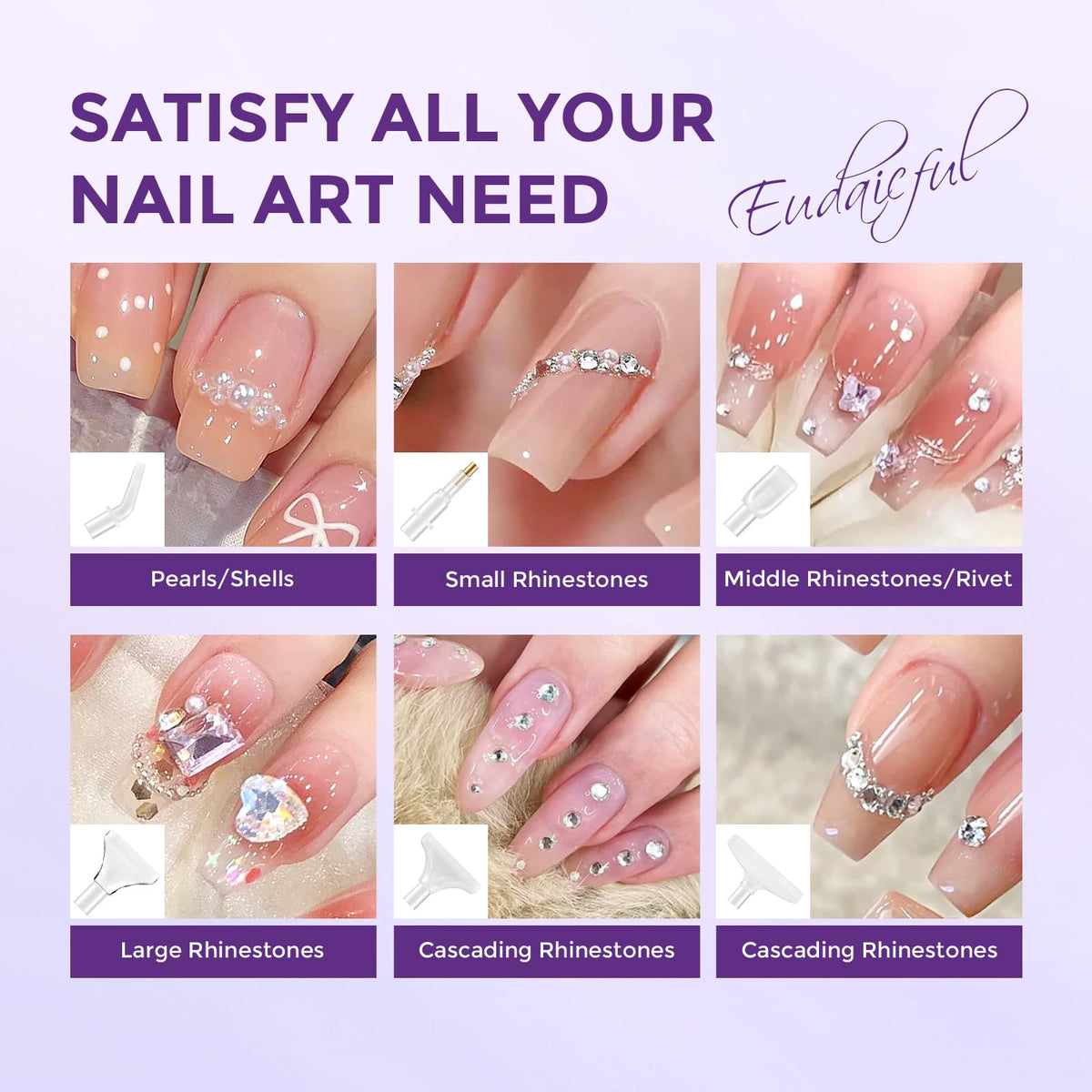 Full contents of Eudaicful rhinestone bedazzling tool kit