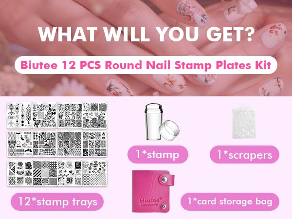 DIY manicure using Biutee nail art stamping templates