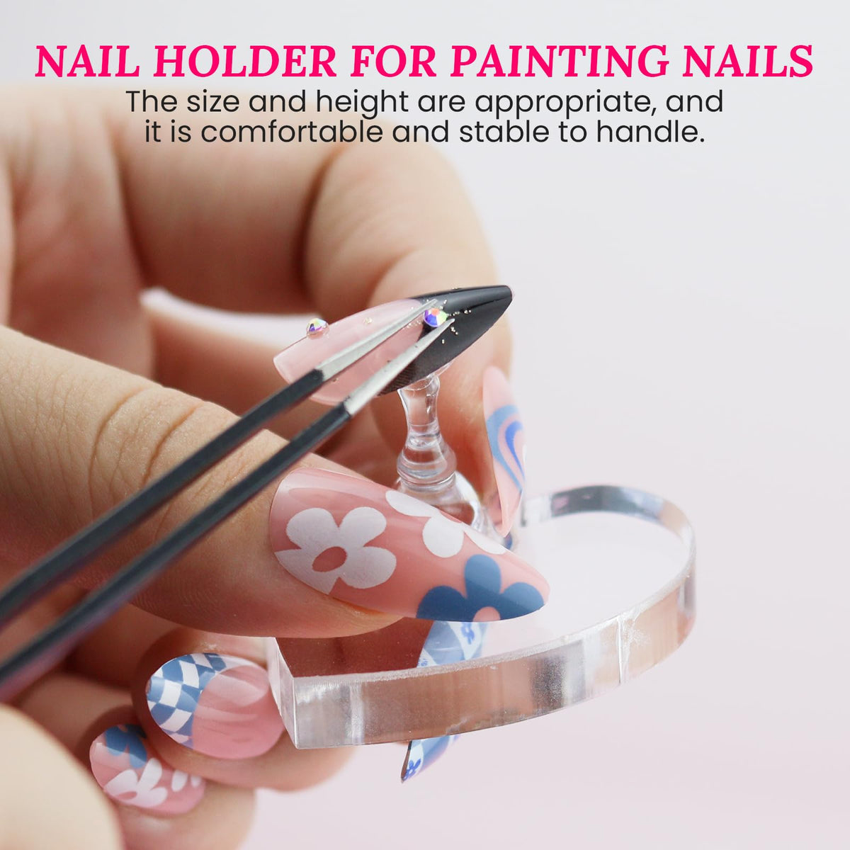 Wooden nail tip holder set for professional nail painting