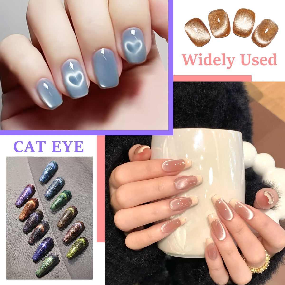 Manicure kit tools for creating cat eye nail effects