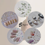 Close up of Ipetboom floral and butterfly nail decals