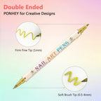 Close up of Ponhey 3D nail polish pens showing fine tips
